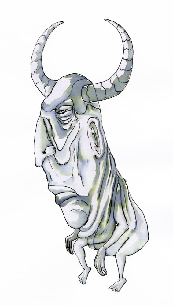 Horned Fantasy Creature by Wildemar Doomgriever — canvas wall art