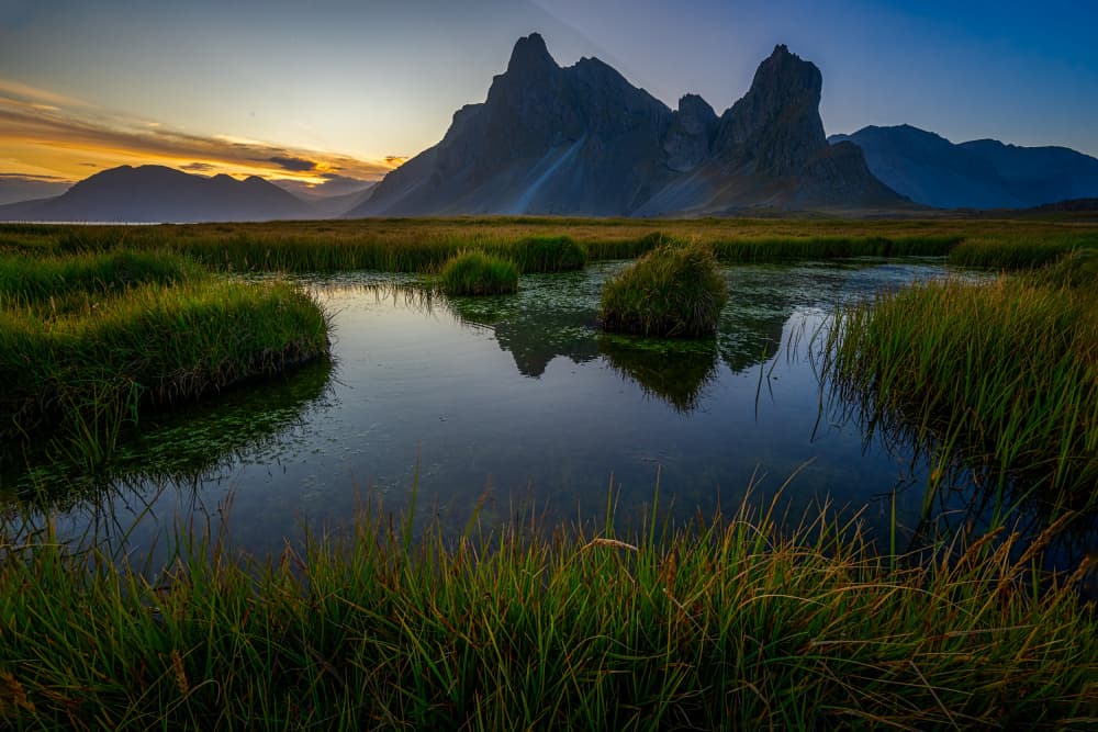 Dramatic Vestrahorn Sunset by Benton Murphy — canvas wall art