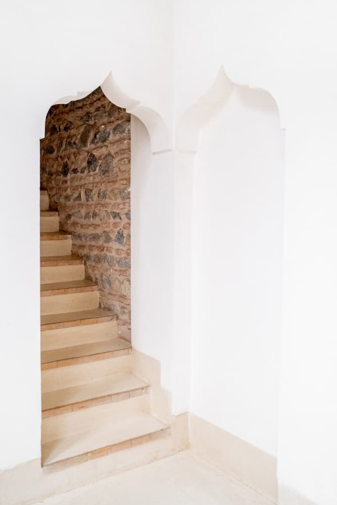 Arched Stone Stairway by Henrike Schenk — canvas wall art