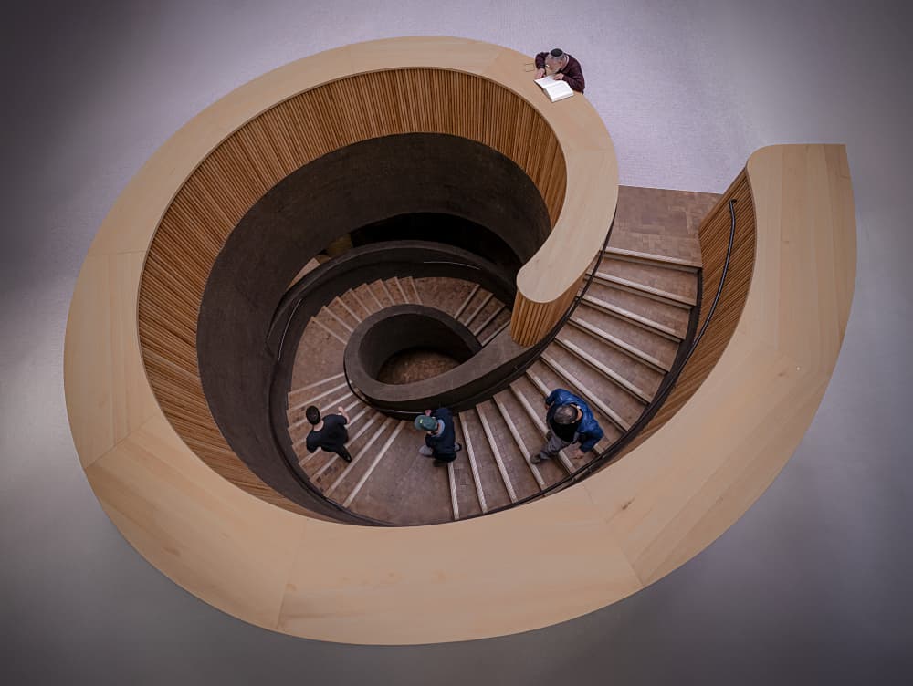 Geometric Spiral Stairs by Gabrielle Halperin — canvas wall art