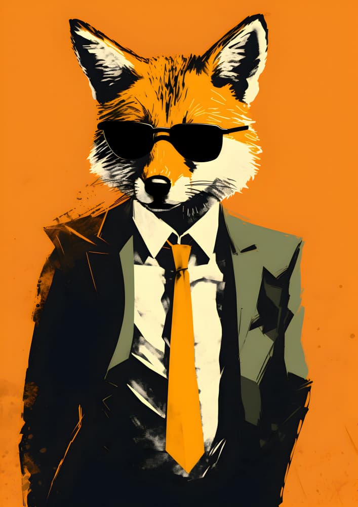 Dapper Fox Portrait by Andreas Magnusson — canvas wall art