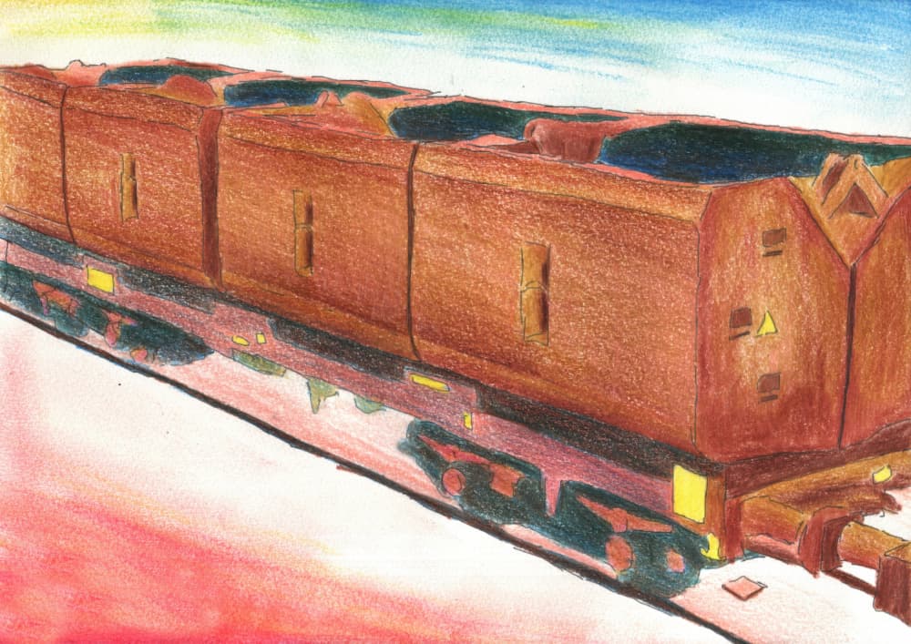 Rustic Train Illustration by Kulik — canvas wall art