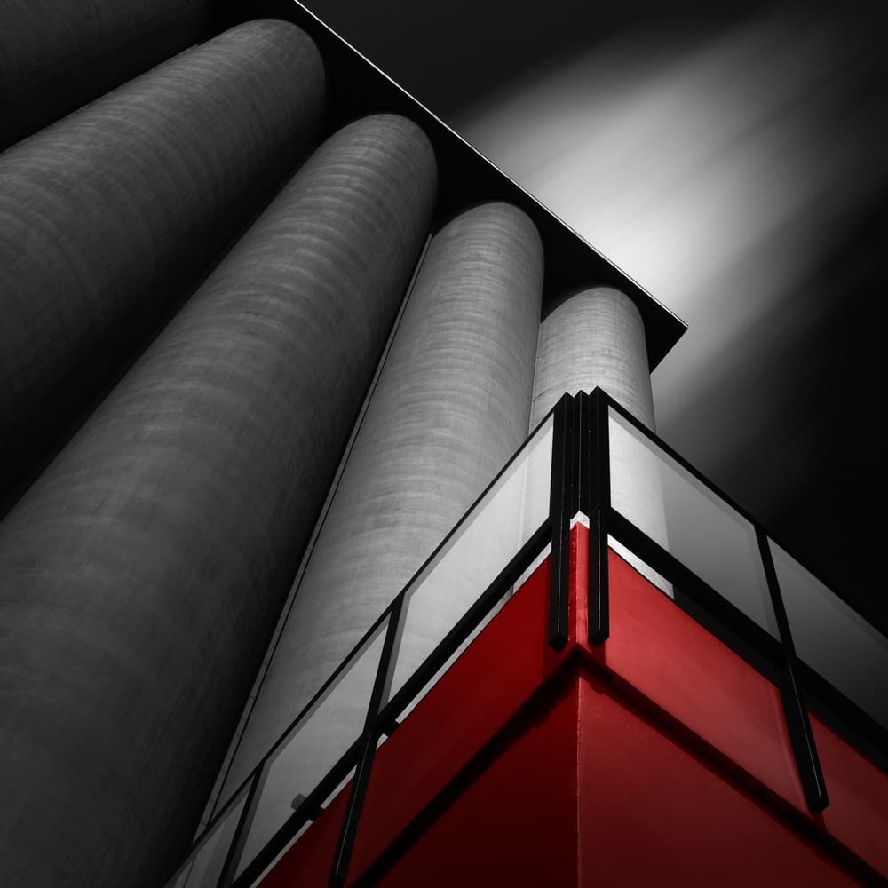 Urban Red Geometry by Marc Huybrighs — canvas wall art