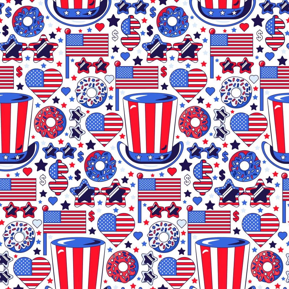 Patriotic American Celebration by Marika Barsrsind — canvas wall art