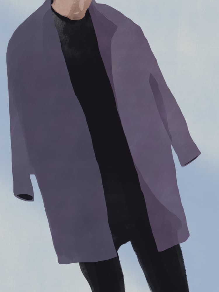 Modern Purple Coat Style by Little Dean — canvas wall art
