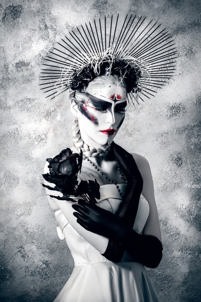 Haloed Gothic Beauty by Ruslan Bolgov — canvas wall art