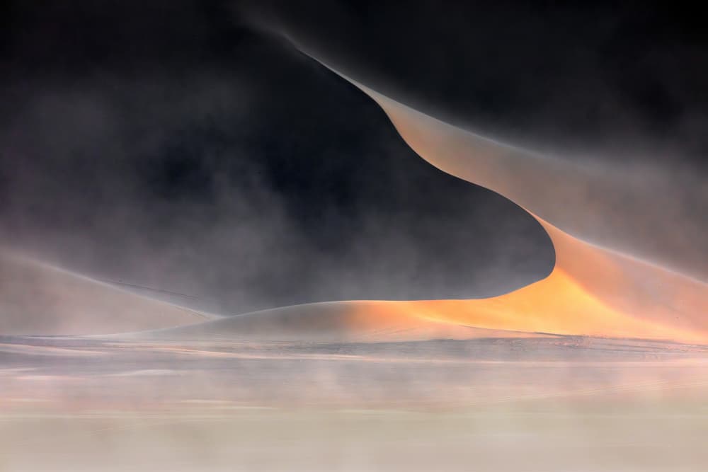 Golden Dunes Mist by Hsiao-Yang Fei — canvas wall art