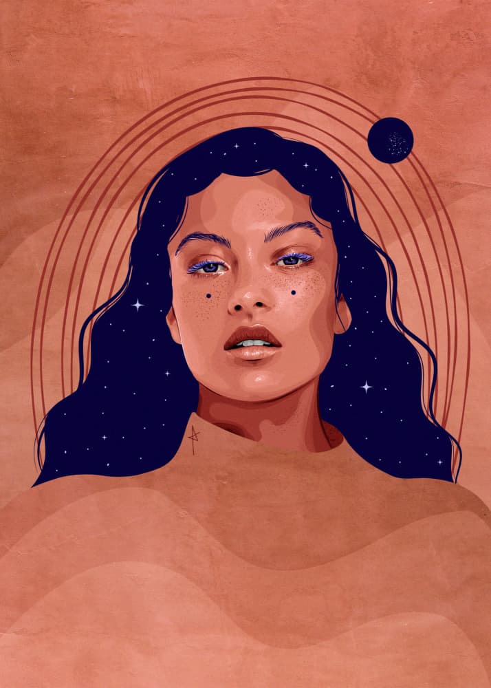 Cosmic Woman Portrait by AnA Ariane — canvas wall art