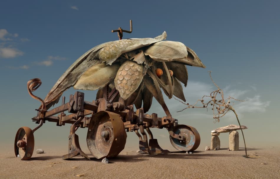 Surreal Desert Machine by Radoslav Penchev — canvas wall art