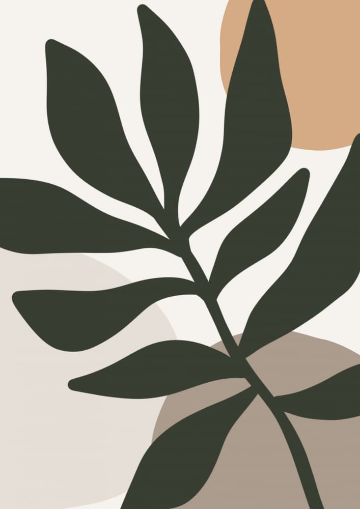 Boho Botanical Leaf by Alina Shulhouskaya — canvas wall art