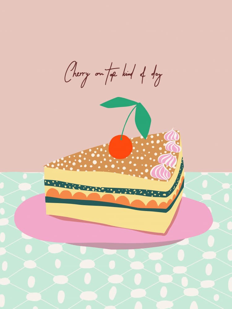 Cherry On Top Slice by Annick — canvas wall art