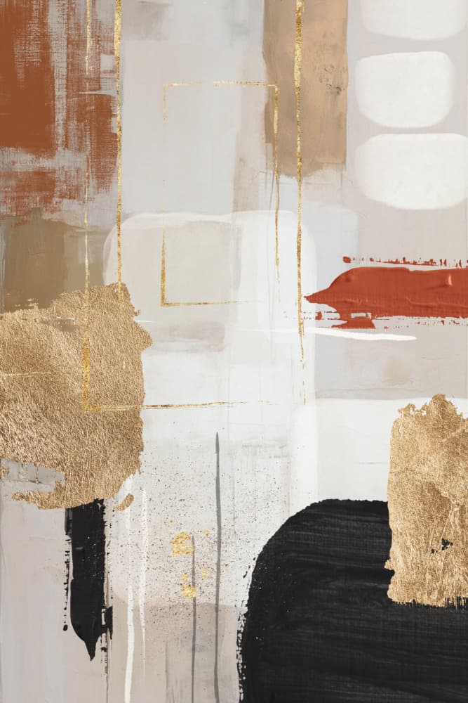 Abstract Gold Modern Shapes by Sally Ann Moss — canvas wall art