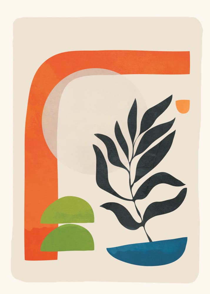 Minimalist Botanical Abstract by Nadjaa — canvas wall art