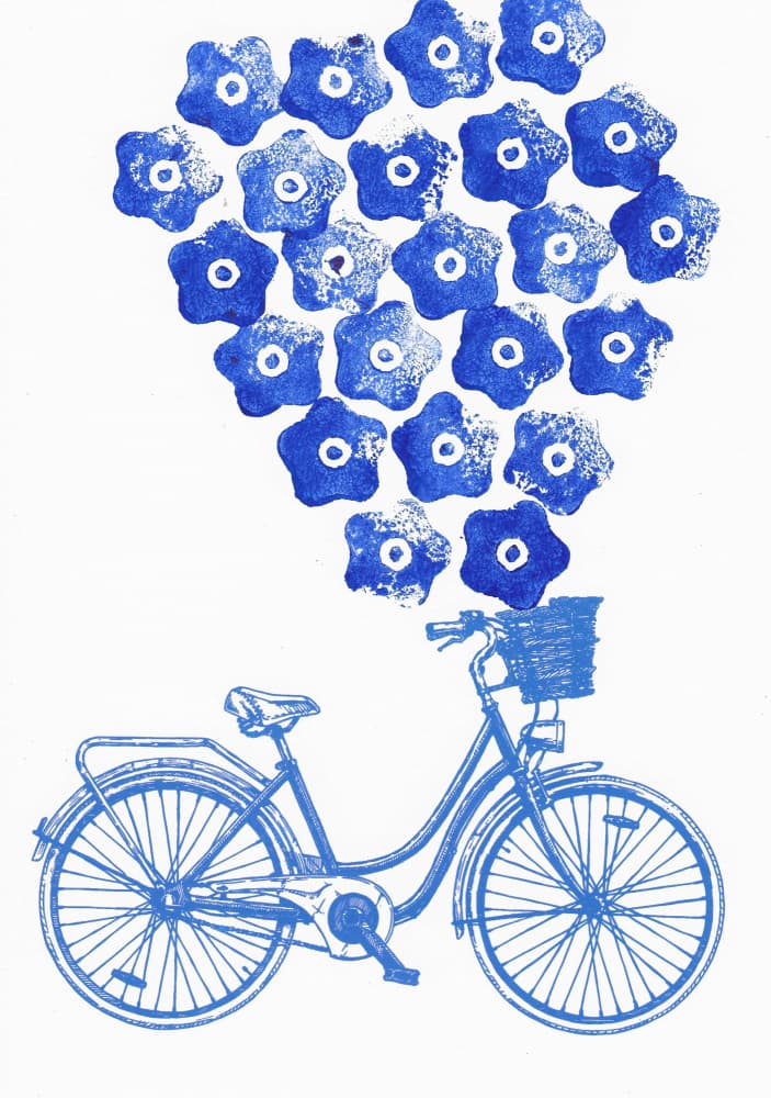 Vintage Bicycle Flowers by Santhosh ch — canvas wall art