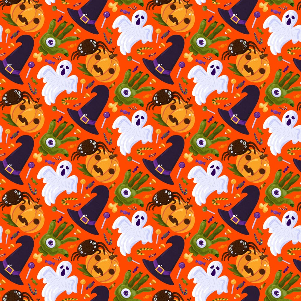Spooky Halloween Pattern by Marika Barsrsind — canvas wall art
