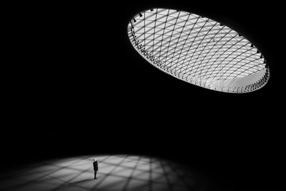 Man Under Skylight by Sara Goli — canvas wall art