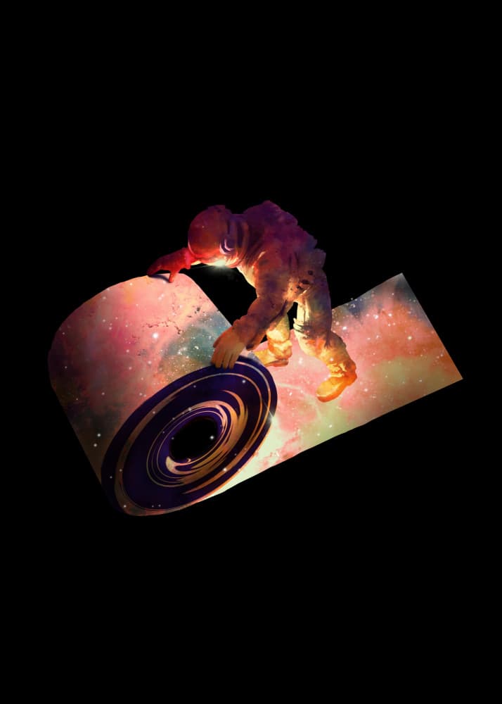 Astronaut Rolls The Universe by Nicebleed — canvas wall art