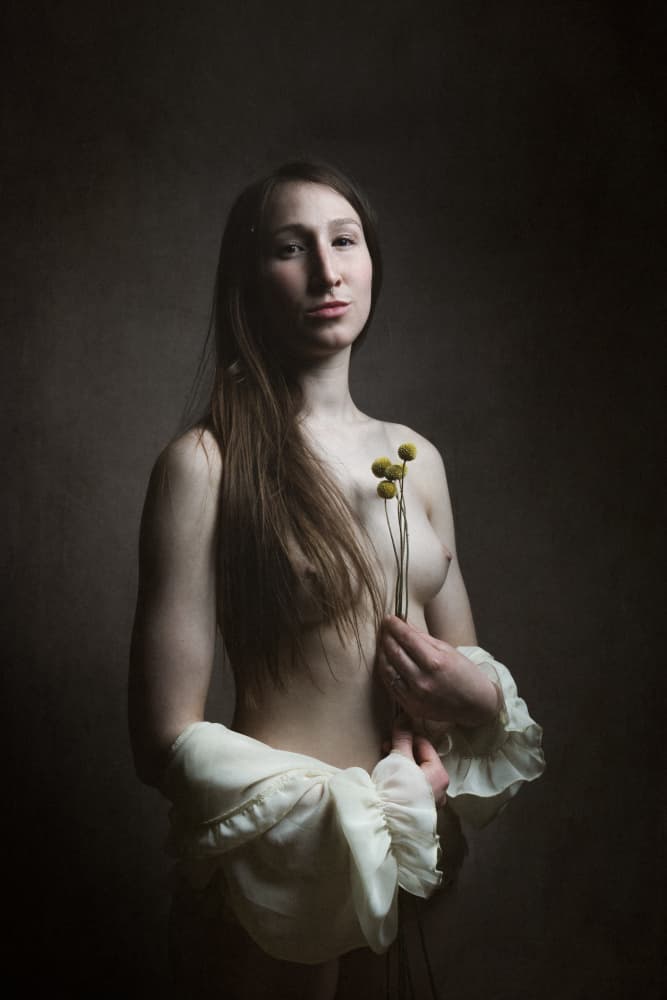Elegant Woman with Flowers by Christian Kurz — canvas wall art