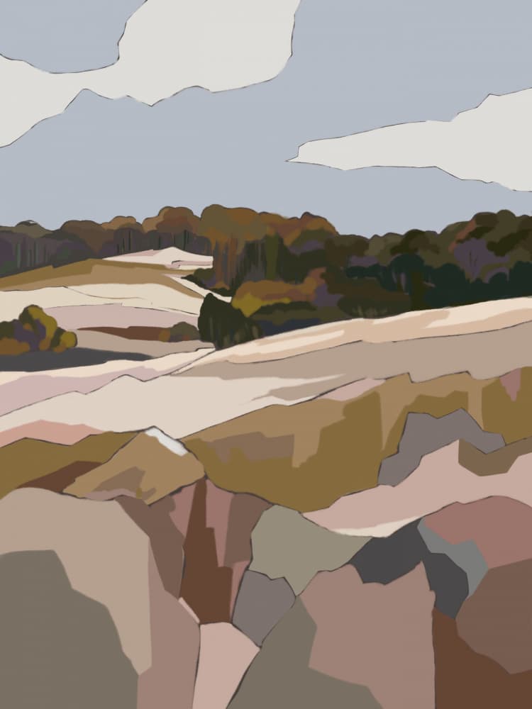 Peaceful Rolling Hills by Nikita Jariwala — canvas wall art