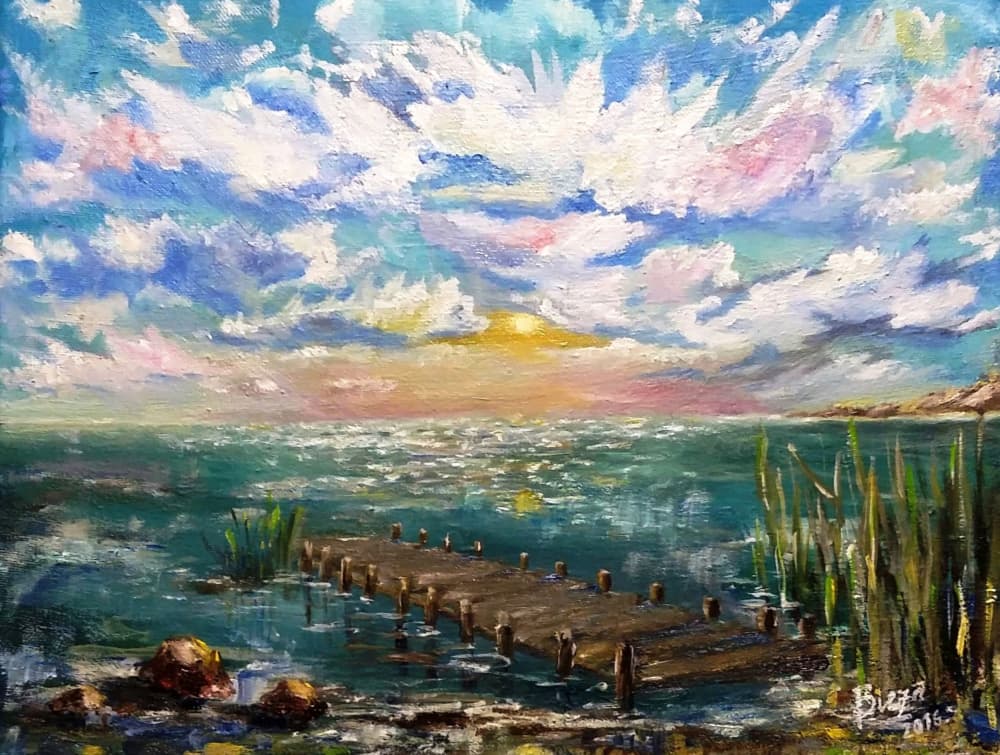 Peaceful Sunset Pier by Anda Bieza — canvas wall art