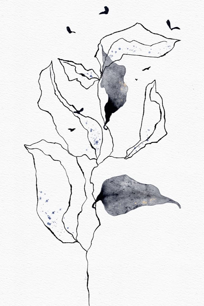 Delicate Botanical Flight by Ankie Kooi — canvas wall art