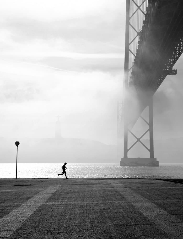 Solitary Runner Bridge by Ezequiel59 — canvas wall art