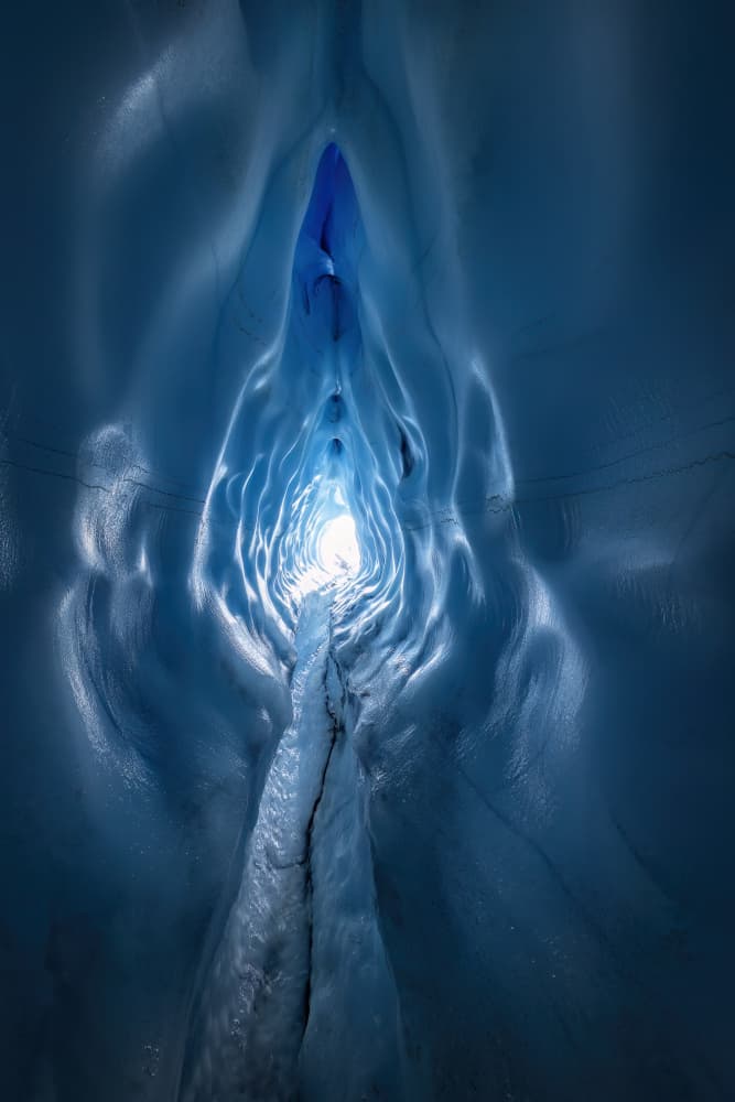 Blue Ice Cave Glow by Raimondo Restelli — canvas wall art
