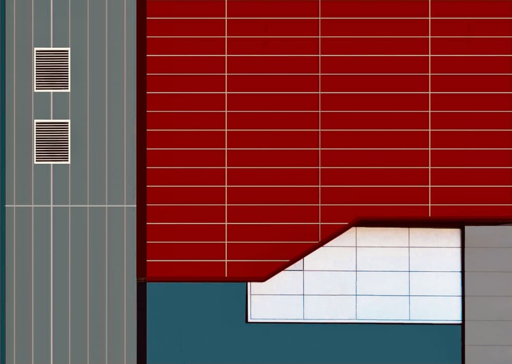 Geometric Color Block Facade by Arnon Orbach — canvas wall art
