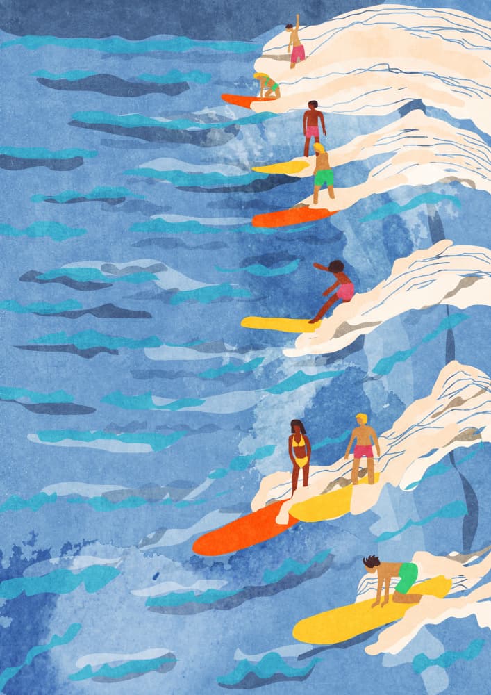 chilled surfing by Raissa Oltmanns — canvas wall art