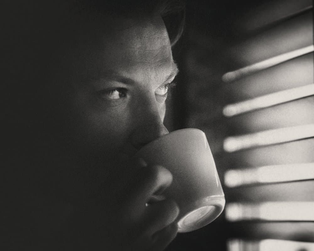 Pensive Man Coffee by Ariel Ariel — canvas wall art