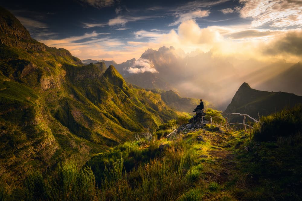 Golden Mountain Valley by Ionut Petrea — canvas wall art