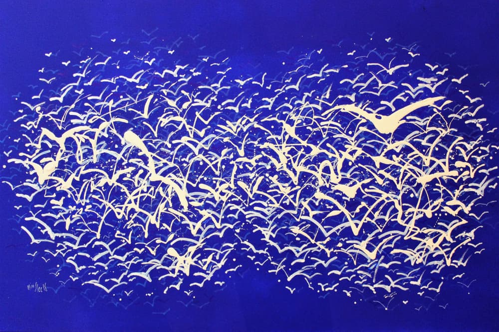 Dynamic Bird Swarm by Wayne Sleeth — canvas wall art