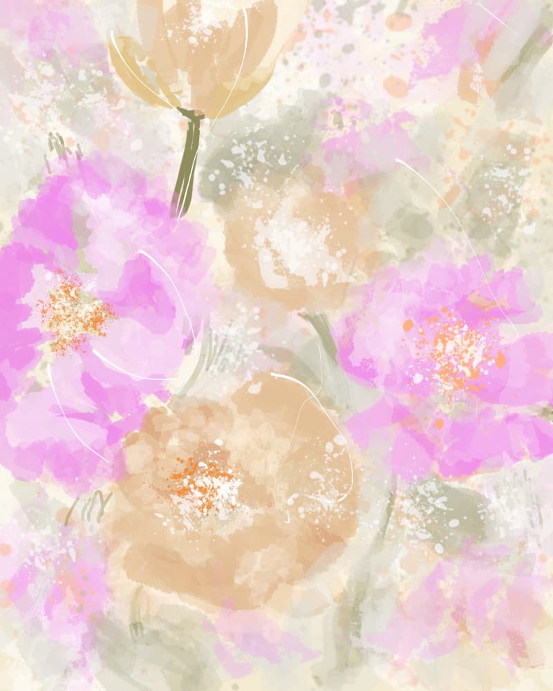 Pastel Pink Flowers by Sannel Larson — canvas wall art