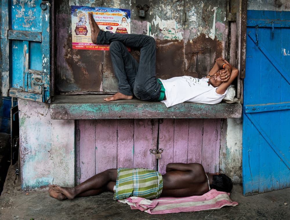 Indian Street Slumber by Joxe Inazio Kuesta Garmendia — canvas wall art