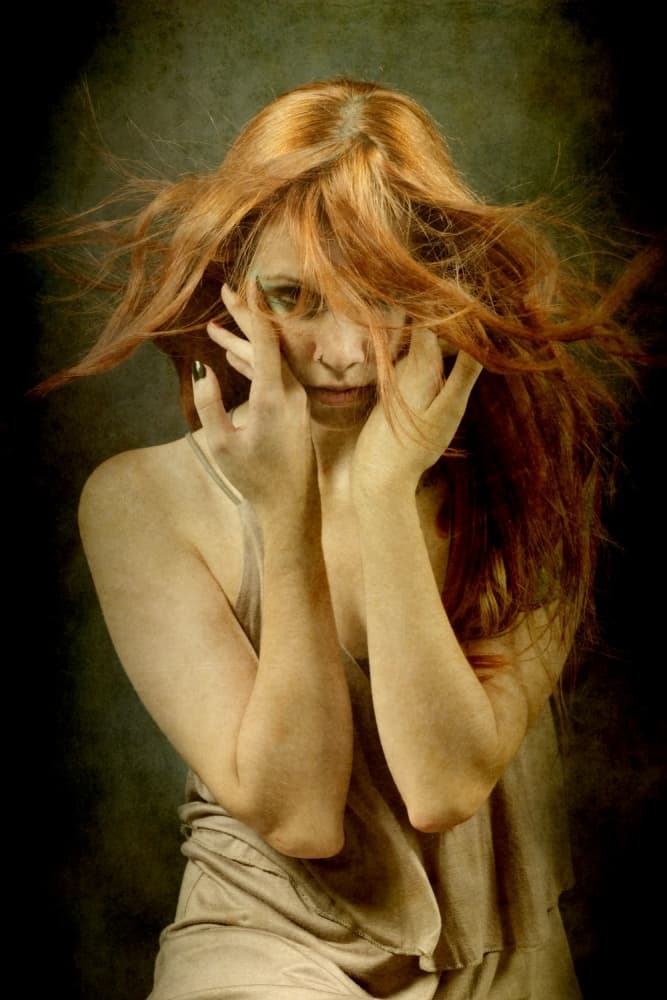 Intense Redhead Gaze by Olga Mest — canvas wall art
