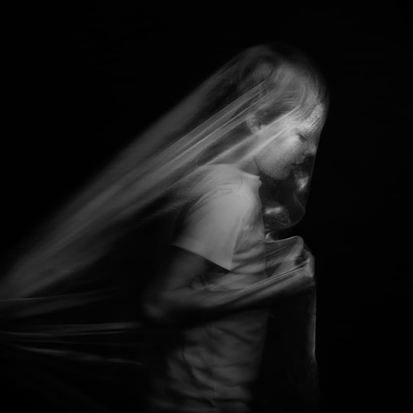 Veiled Child Portrait by Mirjam Delrue — canvas wall art