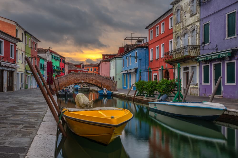 Colorful Burano Canals by Ida Tittelova AFIAP — canvas wall art