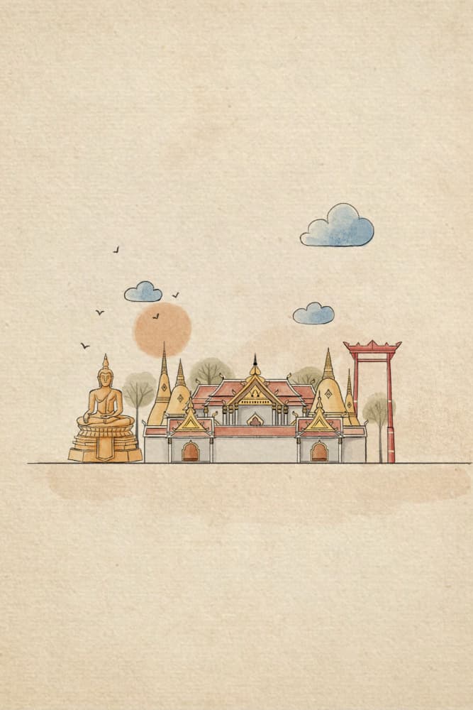Thai Temple Serenity by Xuan Thai — canvas wall art