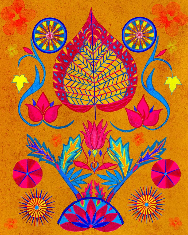 Vibrant Botanical Symmetry by giovanna nicolo — canvas wall art