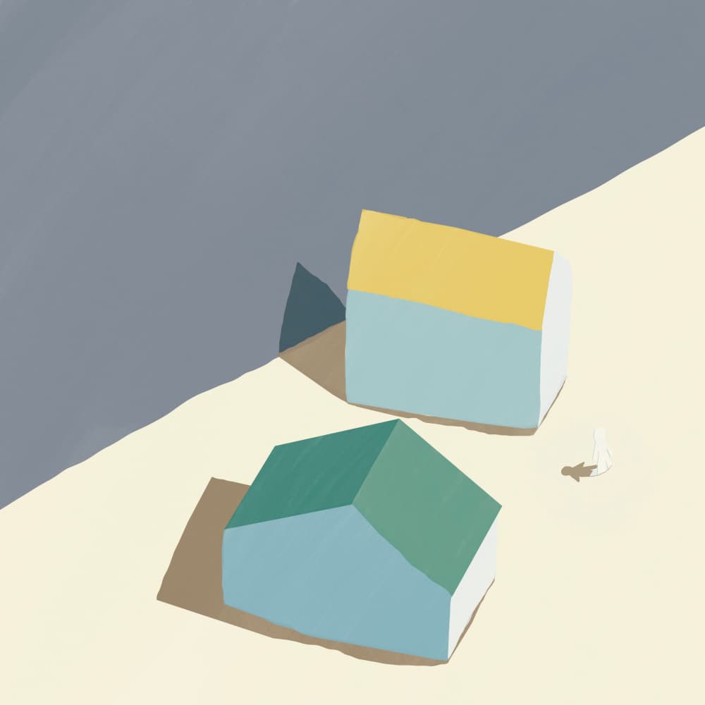 Minimalist Homes Long Shadows by Little Dean — canvas wall art