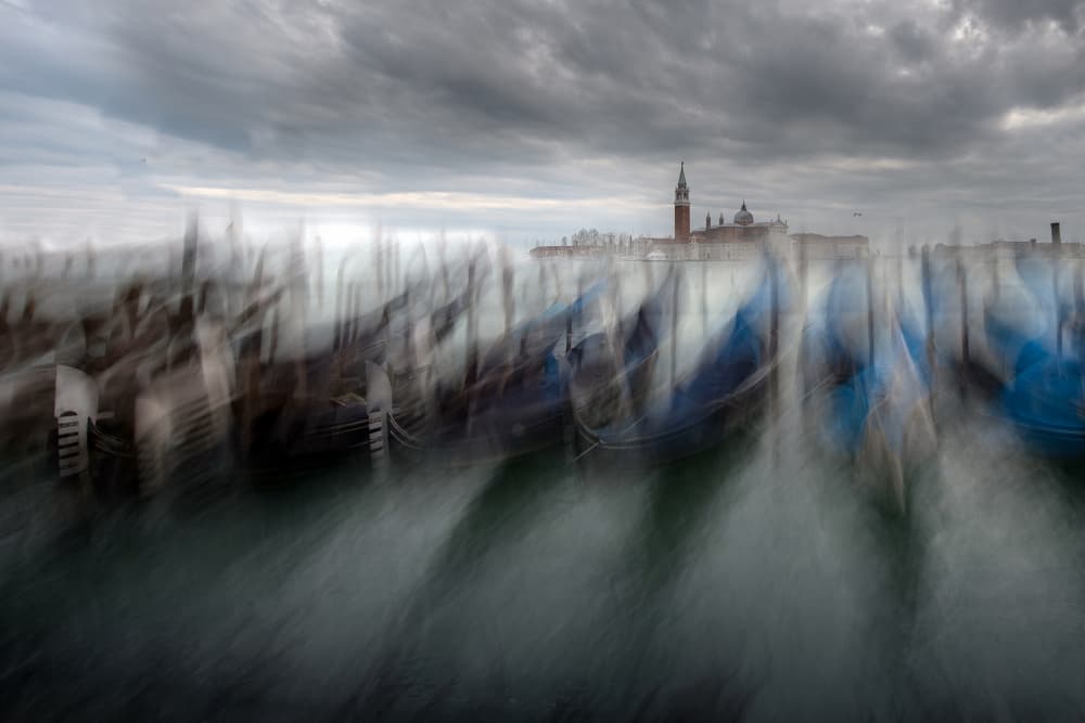 Blurred Venice Gondolas by Milan Malovrh — canvas wall art