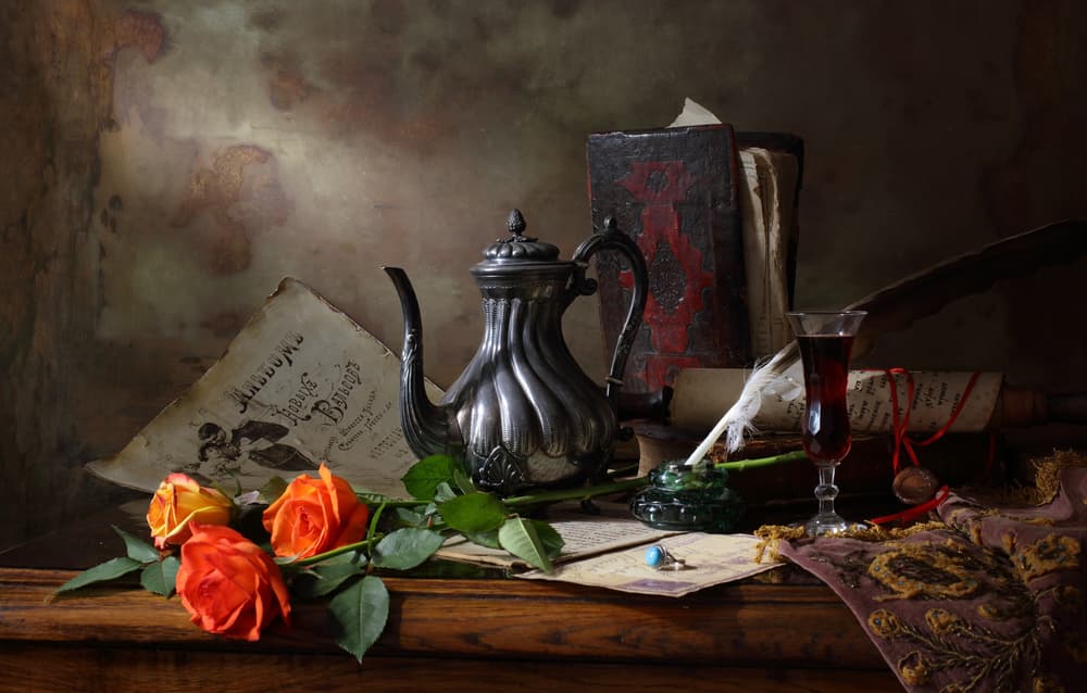 Vintage Desk Still Life by Andrey Morozov — canvas wall art