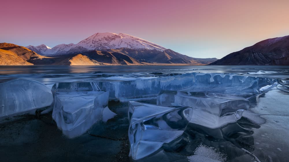 Majestic Frozen Mountain Lake by YANGYING — canvas wall art