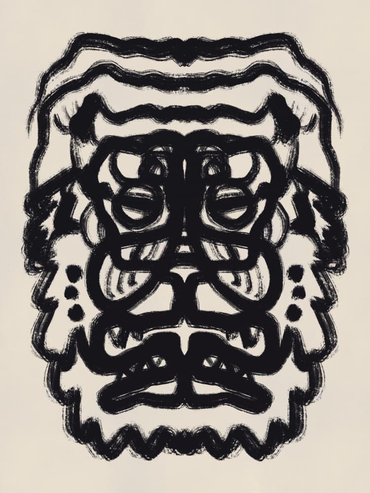 Abstract Gorilla Face by Little Dean — canvas wall art