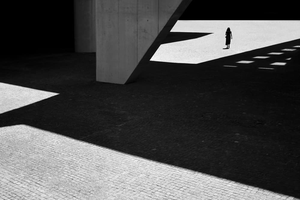 Solitary Figure Strong Shadows by Florentinus Joseph — canvas wall art
