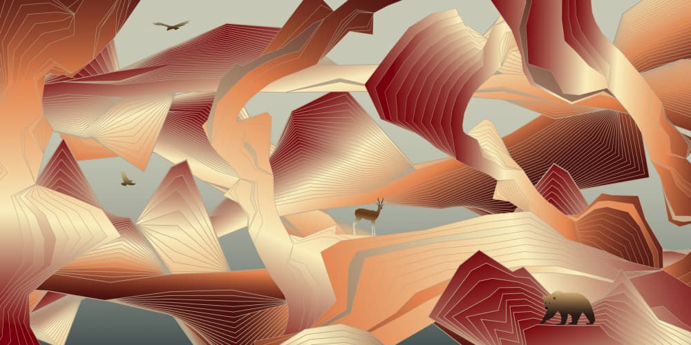 Modern Mountain Wildlife by Angelo Cerantola — canvas wall art
