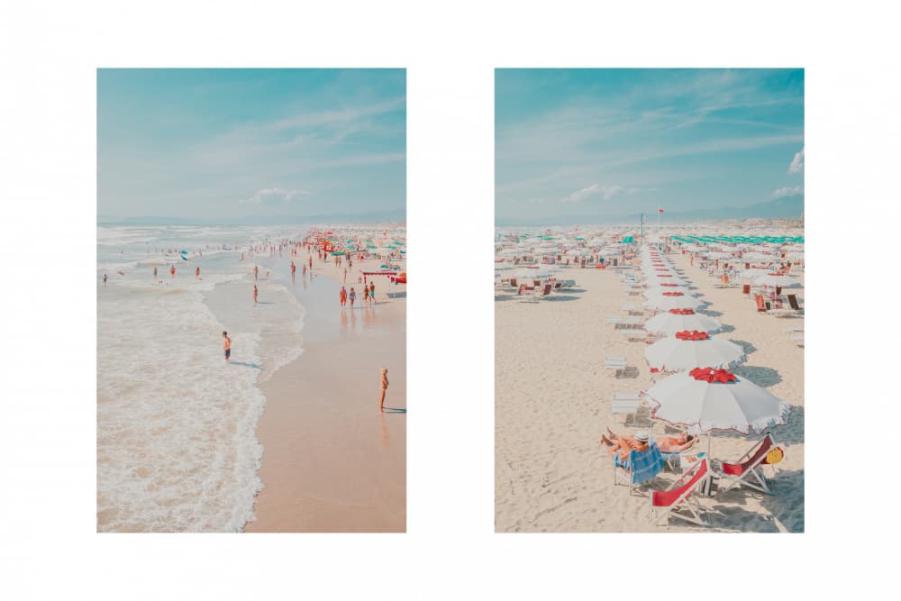 Beach Umbrella Paradise by Roberto Ruoli — canvas wall art