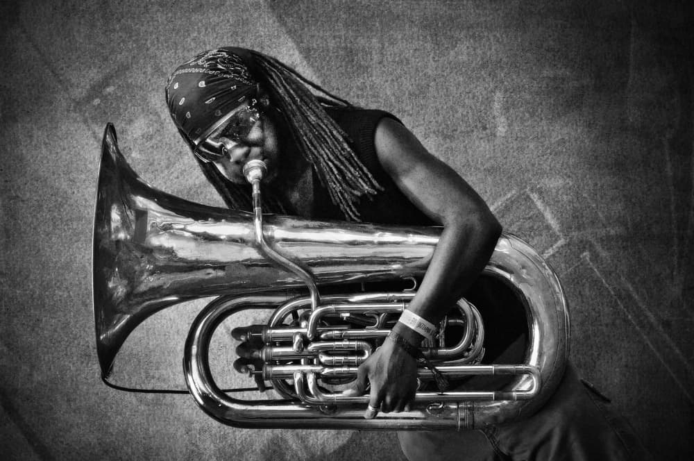 Soulful Tuba Player by Nicoleta Gabor — canvas wall art