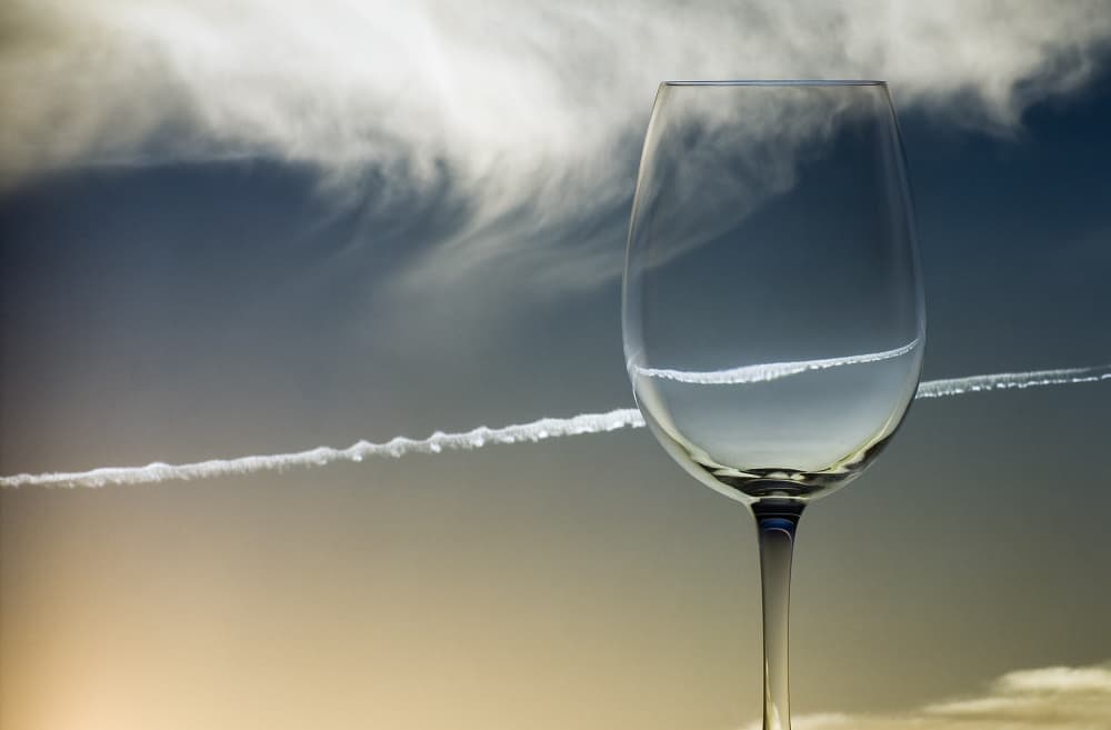 Sky Through Wine Glass by Chechi Peinado — canvas wall art