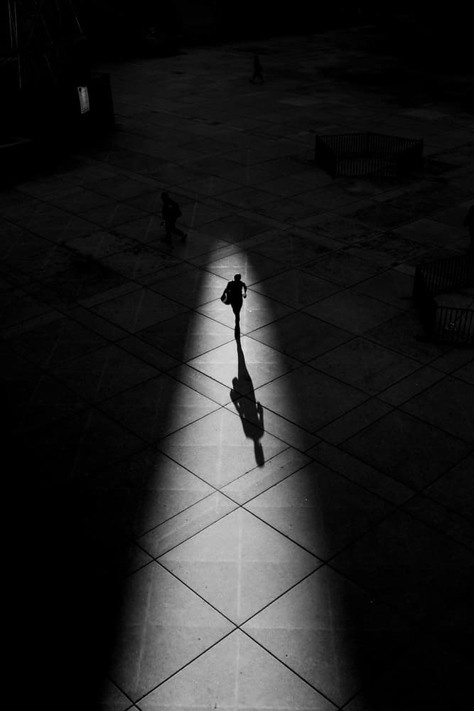 Lone Figure Shadow by Jian Wang — canvas wall art